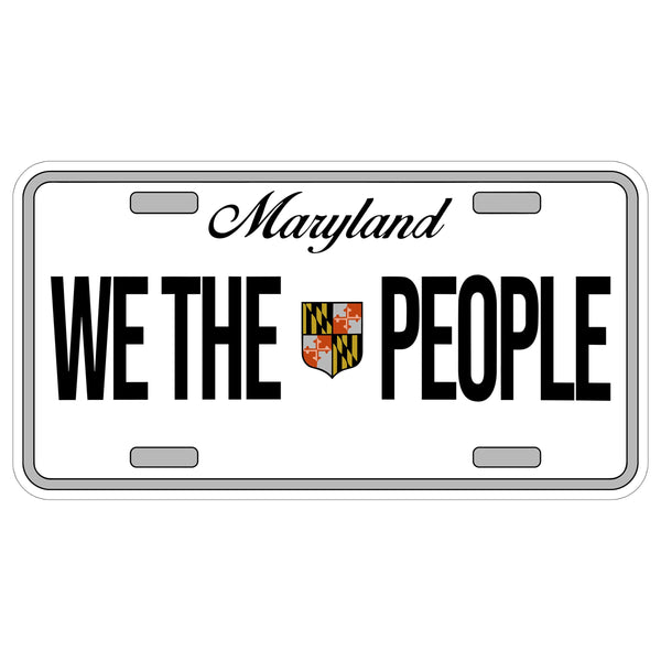 Maryland State License Plate Sticker 4 Inch Travel Souvenir City Destination - Waterproof Vinyl Decal for Laptop Water Bottle Car Tumbler - Durable Aesthetic Long-Lasting Stickers for Adults ID44990
