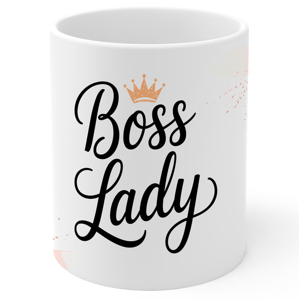 Boss Lady Coffee Mug 11oz — White Ceramic Girl Power Quote Mug