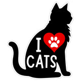 I Love Cats Sticker 4 Inch — Waterproof Vinyl Decal Kitty Pet Cute Feline 8