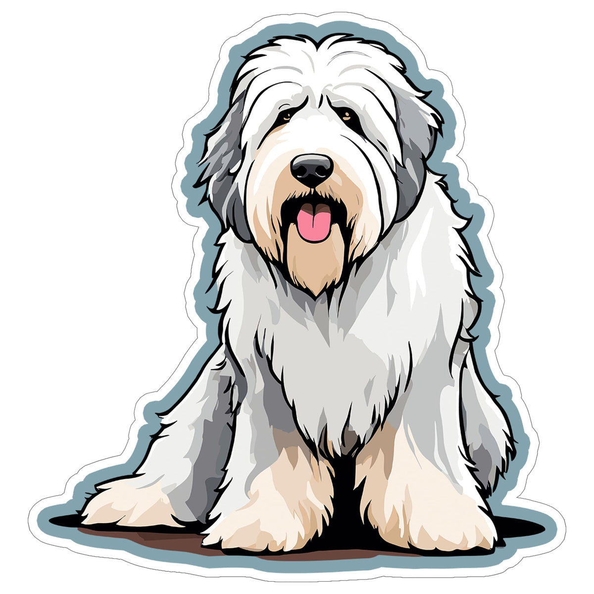 Old English Sheepdog Sticker 4 Inch — Waterproof Vinyl Decal OES Shaggy Dulux Dog