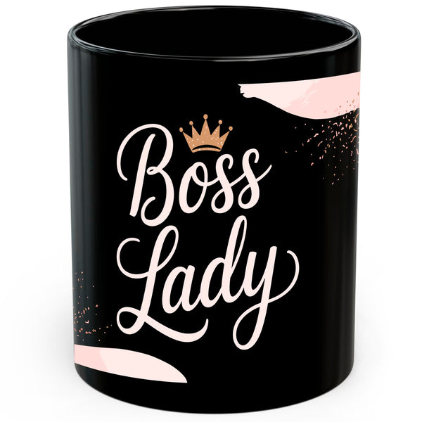 Boss Lady Mug 11oz — Black Ceramic Women in Leadership Coffee Mug