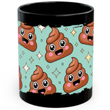 Poop Emoji Mug 11oz — Black Ceramic Funny Smiley Coffee Mug 1
