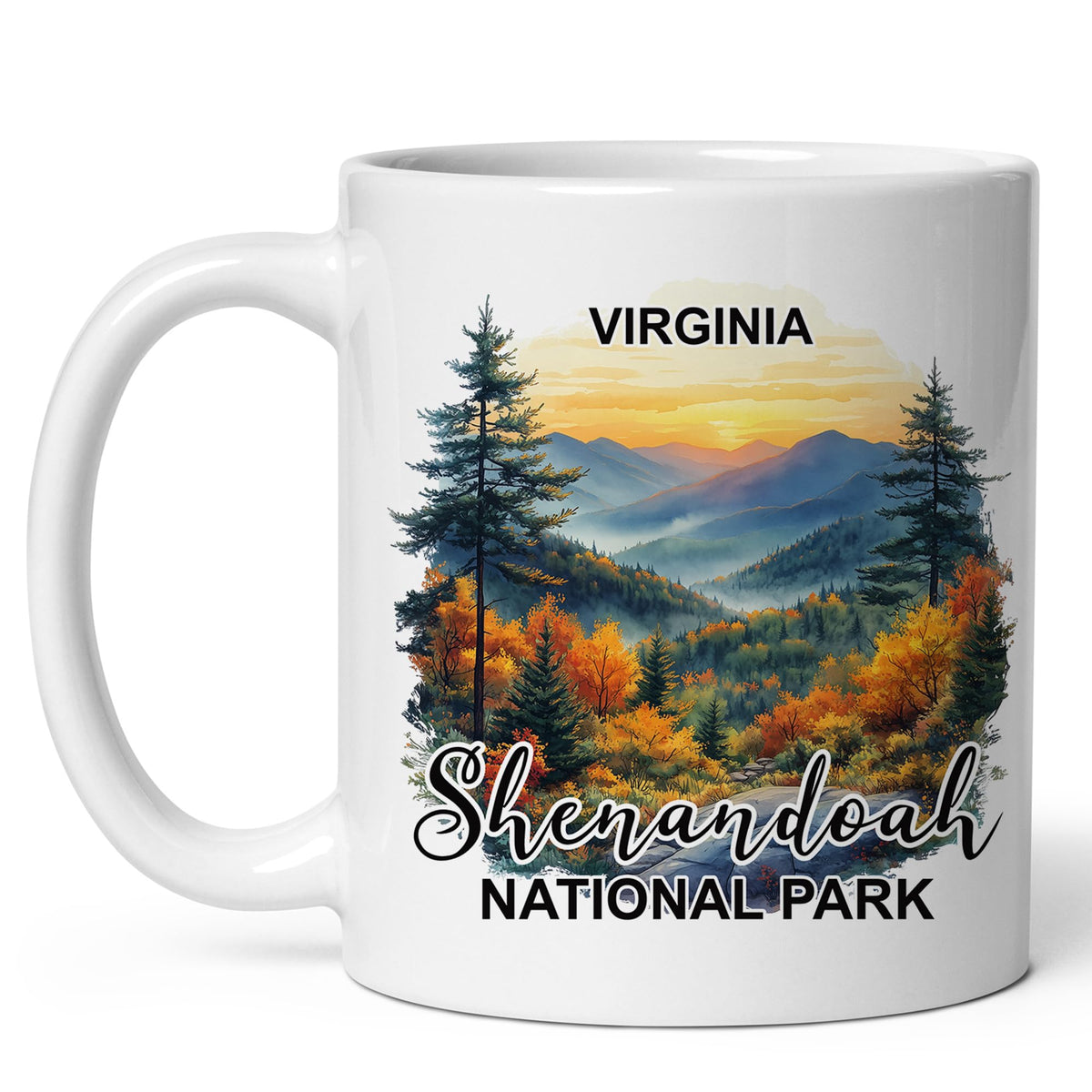 Shenandoah National Park Mug 11oz — White Ceramic Blue Ridge Coffee Mug