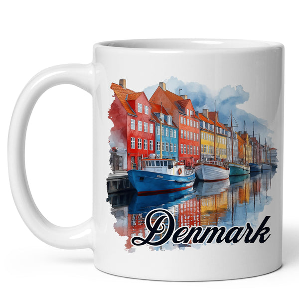 Denmark Coffee Mug 11oz — White Ceramic Scandinavian Charm Mug