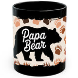 Papa Bear Mug 11oz — Black Ceramic Father Dad Coffee Mug 1