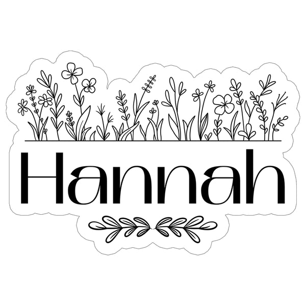 Hannah Name Sticker 4 Inch — Personalized Waterproof Vinyl Decal