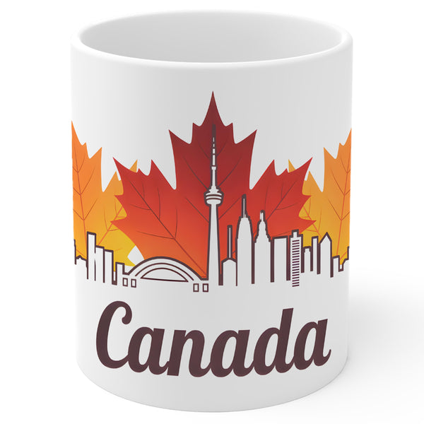 Canada Maple Leaf Canada Coffee Mug 11oz — White Ceramic True North Mug