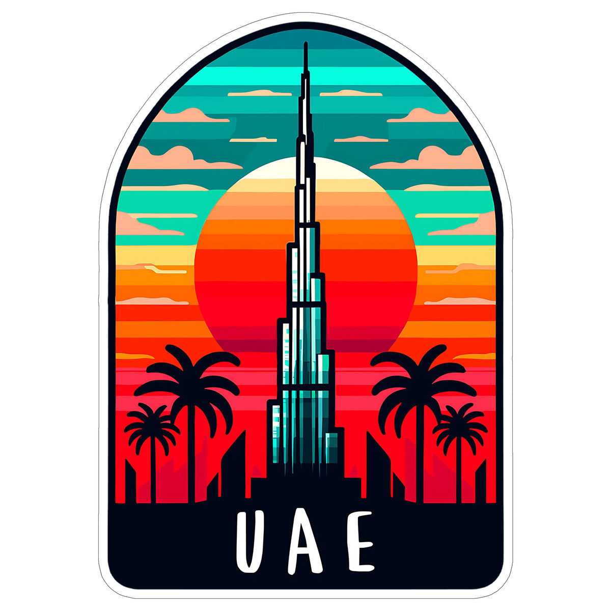 United Arab Emirates UAE Sticker 4 Inch — Waterproof Vinyl Decal Travel Souvenir