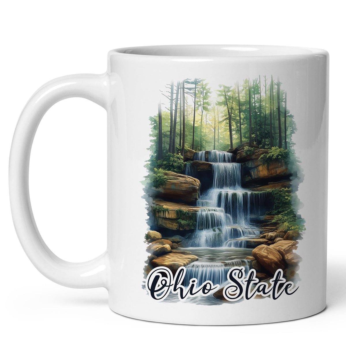 Ohio State Mug 11oz — White Ceramic Buckeye State OH Coffee Mug