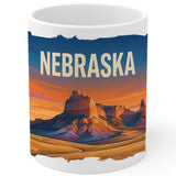 Nebraska State Mug 11oz — White Ceramic Good Life State NE Coffee Mug 1