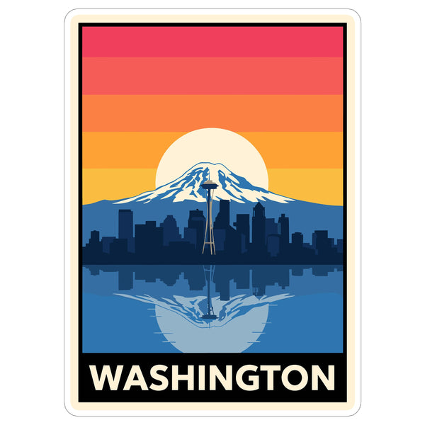 Washington State Sticker 4 Inch - Waterproof Vinyl Decal for Laptop Water Bottle Car Tumbler - Durable Aesthetic Long-Lasting Stickers for Adults ID44990