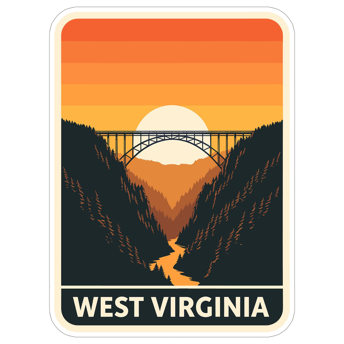West Virginia State Sticker 4 Inch — Waterproof Vinyl Decal State Pride