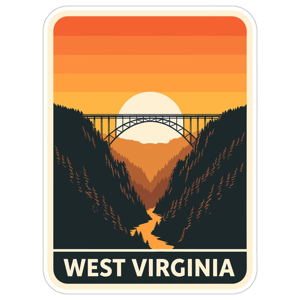 West Virginia State Sticker 4 Inch — Waterproof Vinyl Decal State Pride