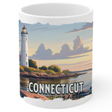 Connecticut State Coffee Mug 11oz — White Ceramic Constitution State Mug 1