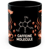 Caffeine Molecule Mug 11oz — Black Ceramic Chemistry Coffee Mug 1