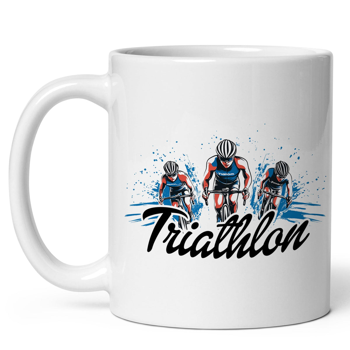 Triathlon Coffee Mug 11oz — Ceramic Swim Bike Run Mug for Triathletes