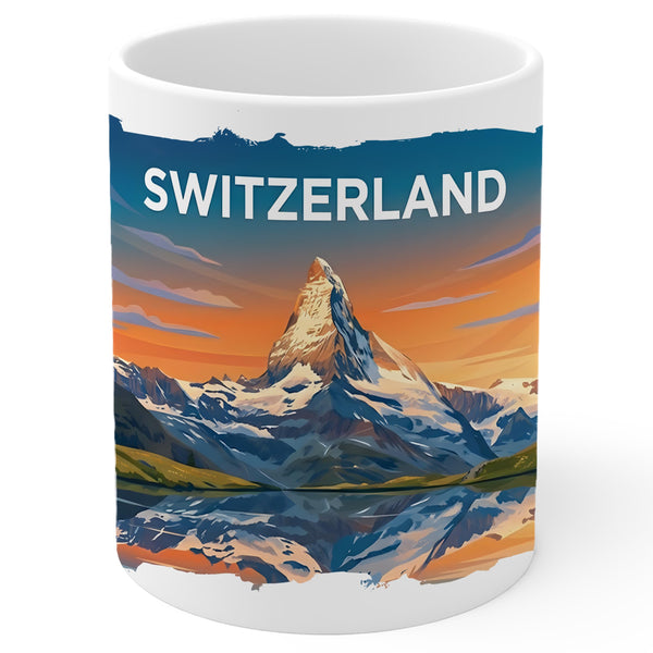 Switzerland Coffee Mug 11oz — White Ceramic Alpine Confederation Mug