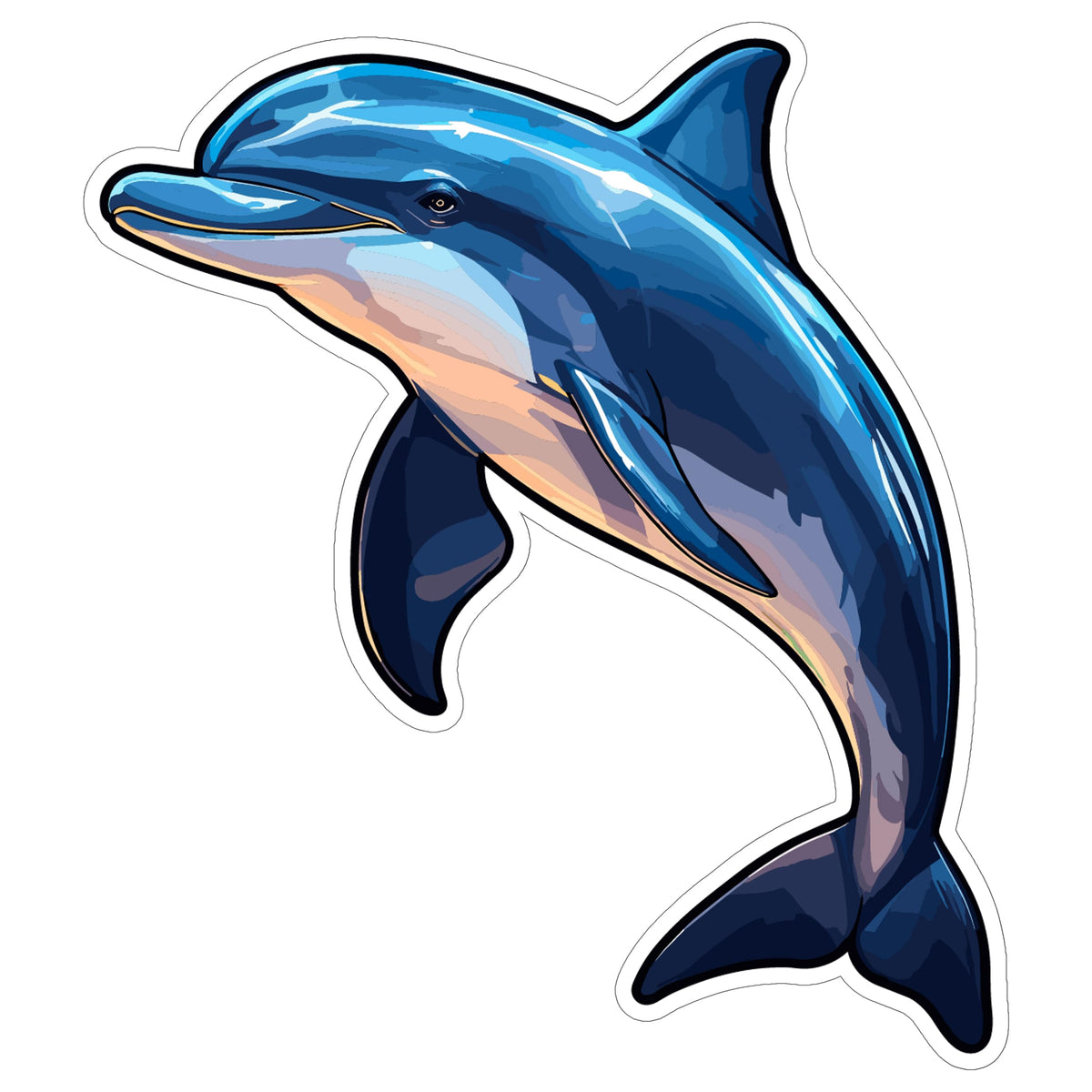 Dolphin Sticker 4 Inch — Waterproof Vinyl Decal Marine Mammal Pod Bottlenose