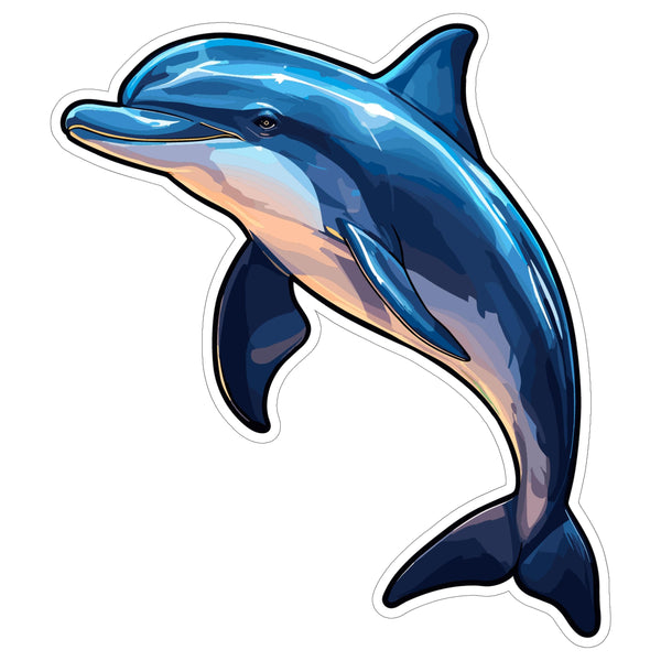 Dolphin Sticker 4 Inch — Waterproof Vinyl Decal Marine Mammal Pod Bottlenose