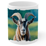 Goat Mug 11oz — White Ceramic Cute Farm Kid Goat Coffee Mug 1