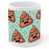 Poop Emoji Mug 11oz — White Ceramic Funny Smiley Face Coffee Mug 1