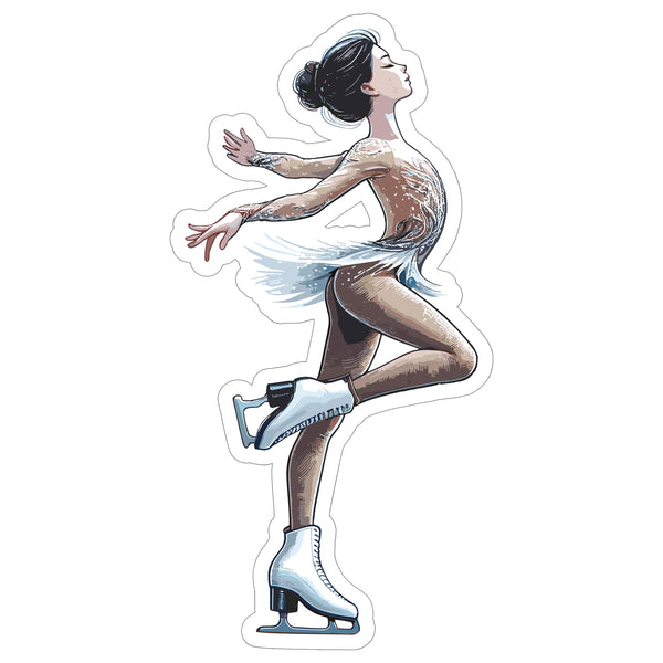 Ice Skating Sport Sticker 4 Inch — Waterproof Vinyl Decal Figure Skating Blade Rink