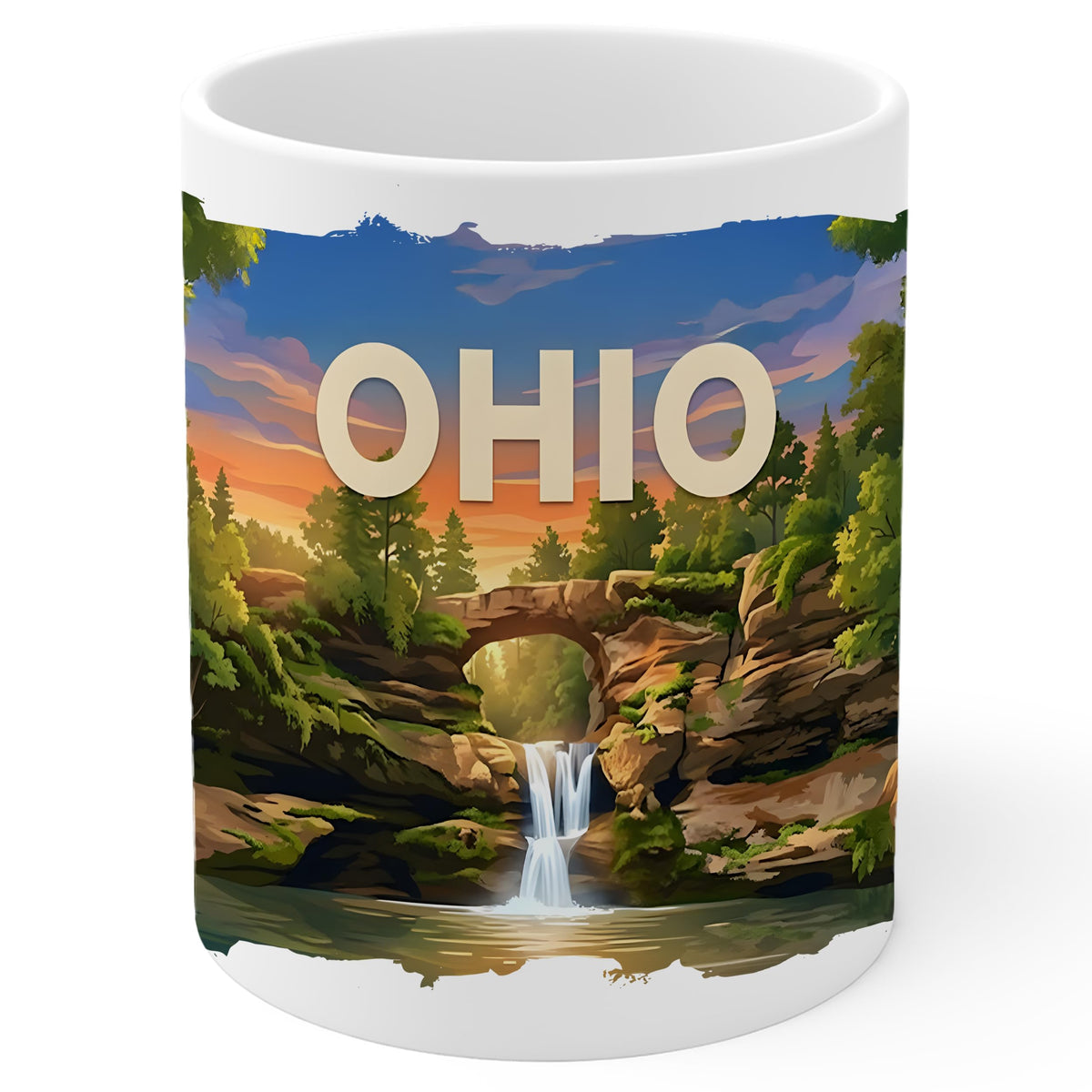Ohio State Coffee Mug 11oz — White Ceramic Buckeye State Souvenir Mug