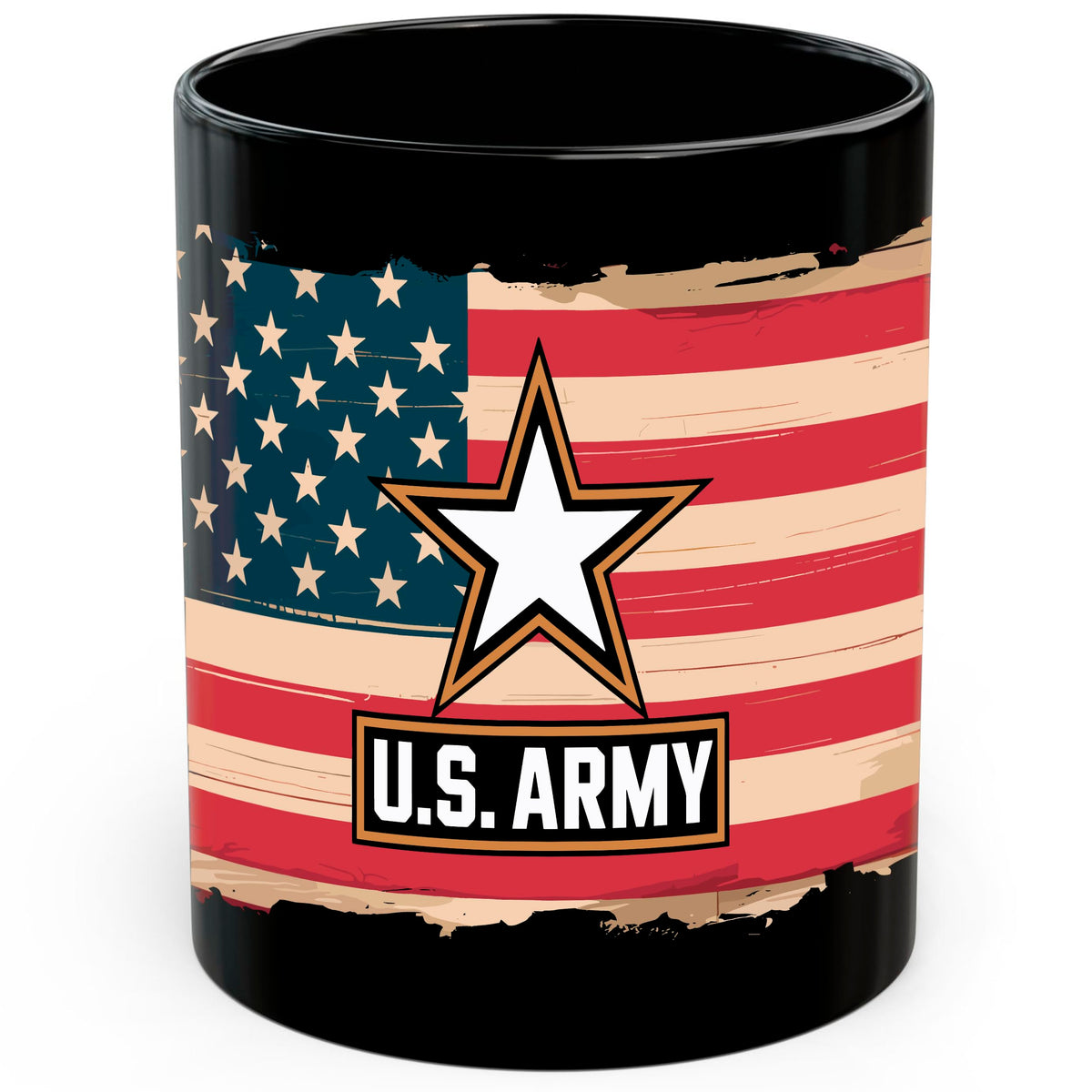 US Army Mug 11oz — Black Ceramic Military Soldier Pride Coffee Mug