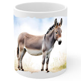 Donkey Coffee Mug 11oz — White Ceramic Cute Farm Donkey Gift Mug 1