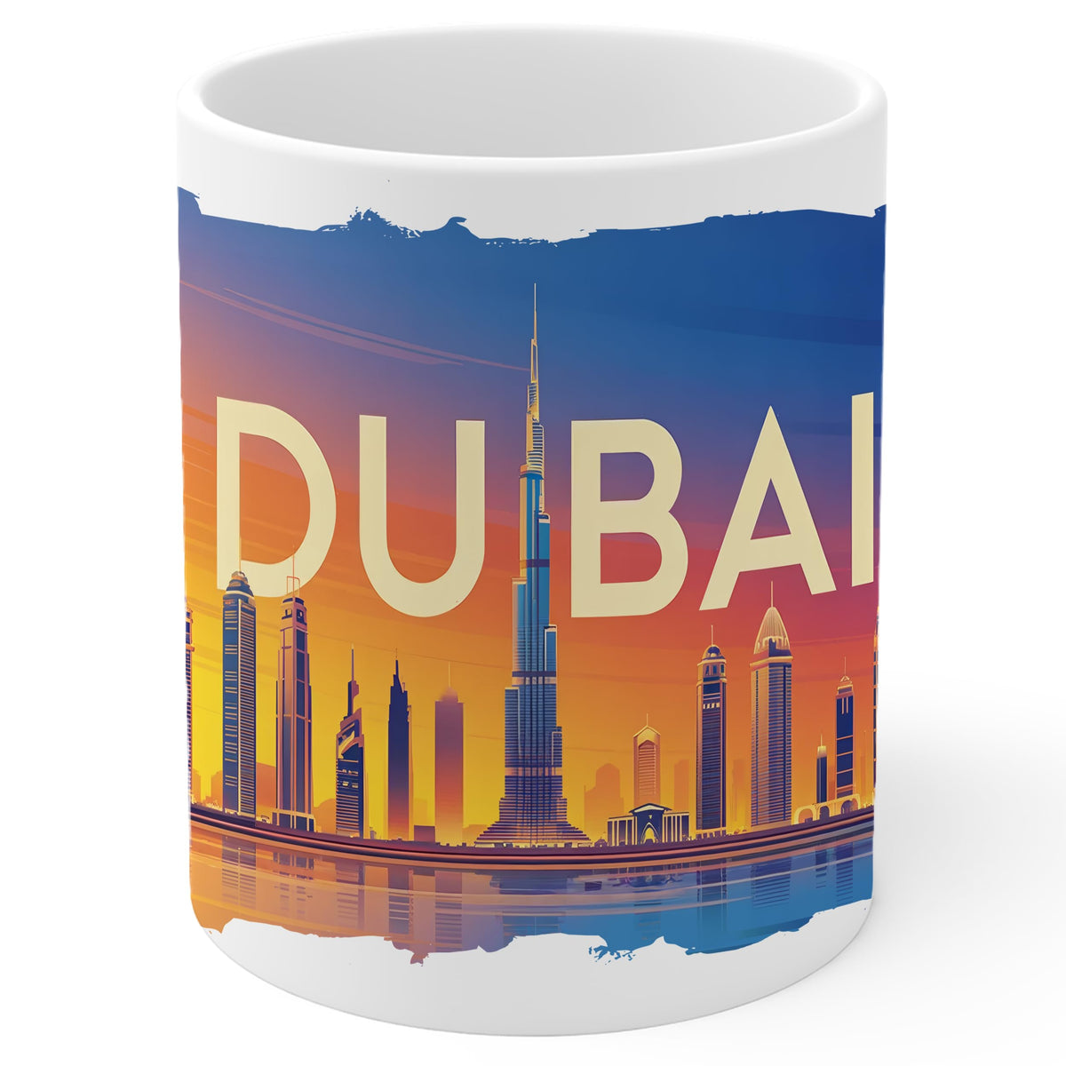 Dubai UAE United Arab Emirates Mug 11oz — White Ceramic Travel Mug