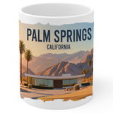 Palm Springs California Mug 11oz — White Ceramic Desert Playground Coffee Mug 1