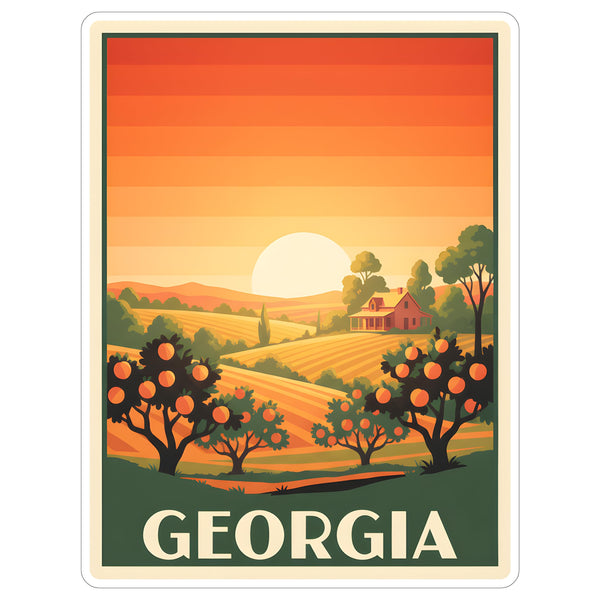 Georgia State Sticker 4 Inch - Waterproof Vinyl Decal for Laptop Water Bottle Car Tumbler - Durable Aesthetic Long-Lasting Stickers for Adults ID44990