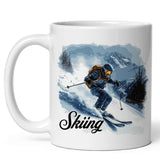 Skiing Coffee Mug 11oz — Ceramic Alpine Ski Gift Mug for Skiers 1