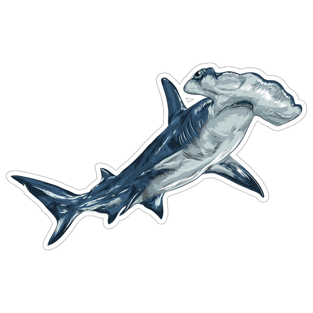 Hammerhead Shark Sticker 4 Inch — Waterproof Vinyl Decal Sphyrnidae Ocean Marine