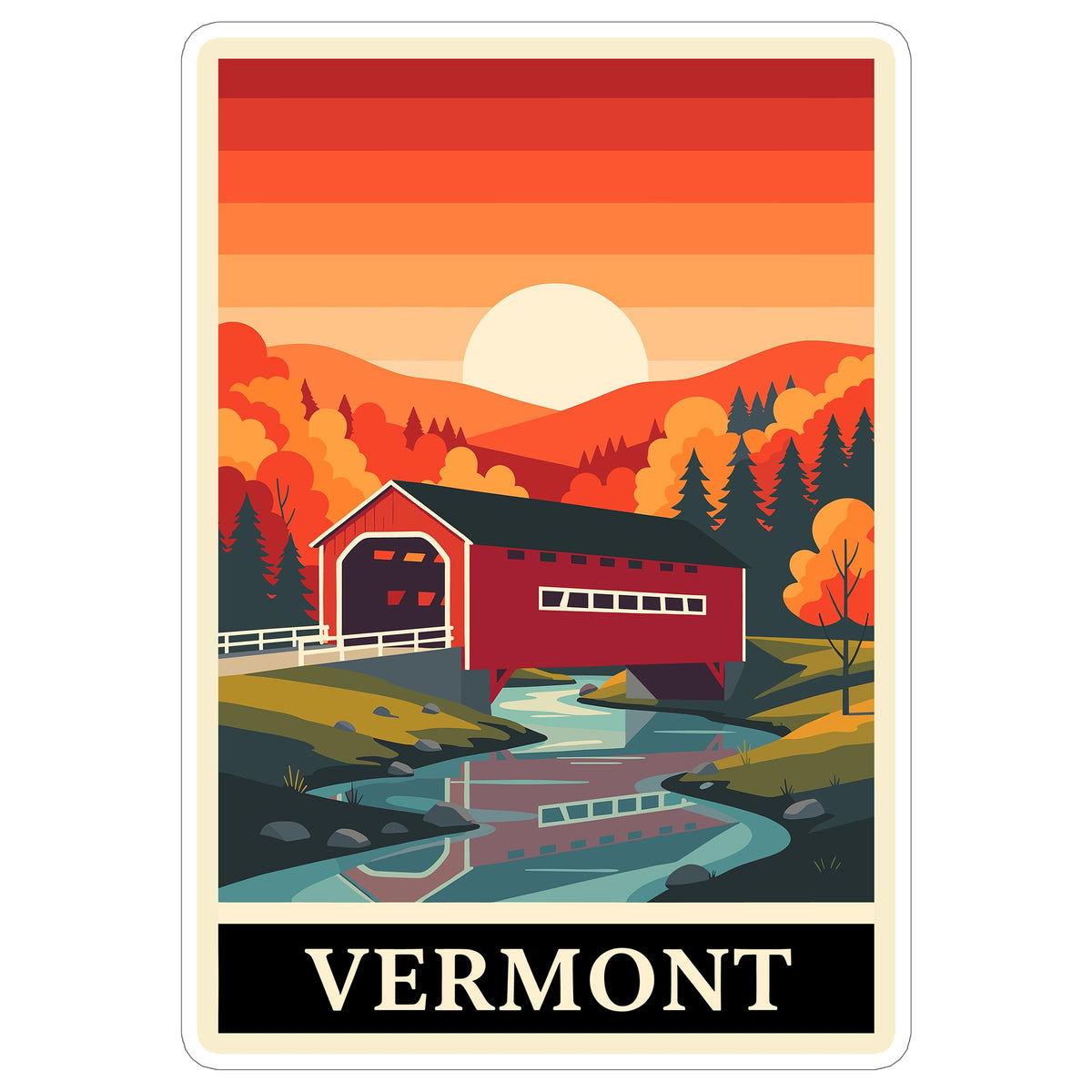 Vermont State Sticker 4 Inch — Waterproof Vinyl Decal State Pride