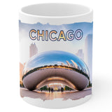 Chicago Illinois Coffee Mug 11oz — White Ceramic Windy City Mug 1