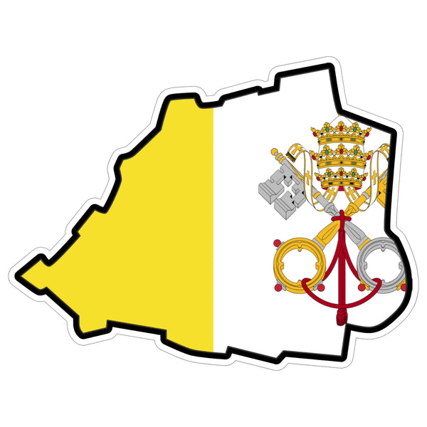 The Holy See Flag Sticker Weatherproof Vintage Decal Vinyl Small Waterproof for Water Bottle Mug Passport Book Scrapbook Notebook Laptop Tumbler Skateboard Computer Phone 4