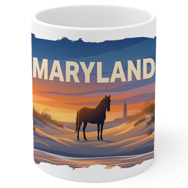 Maryland State Coffee Mug 11oz — White Ceramic Old Line State Mug