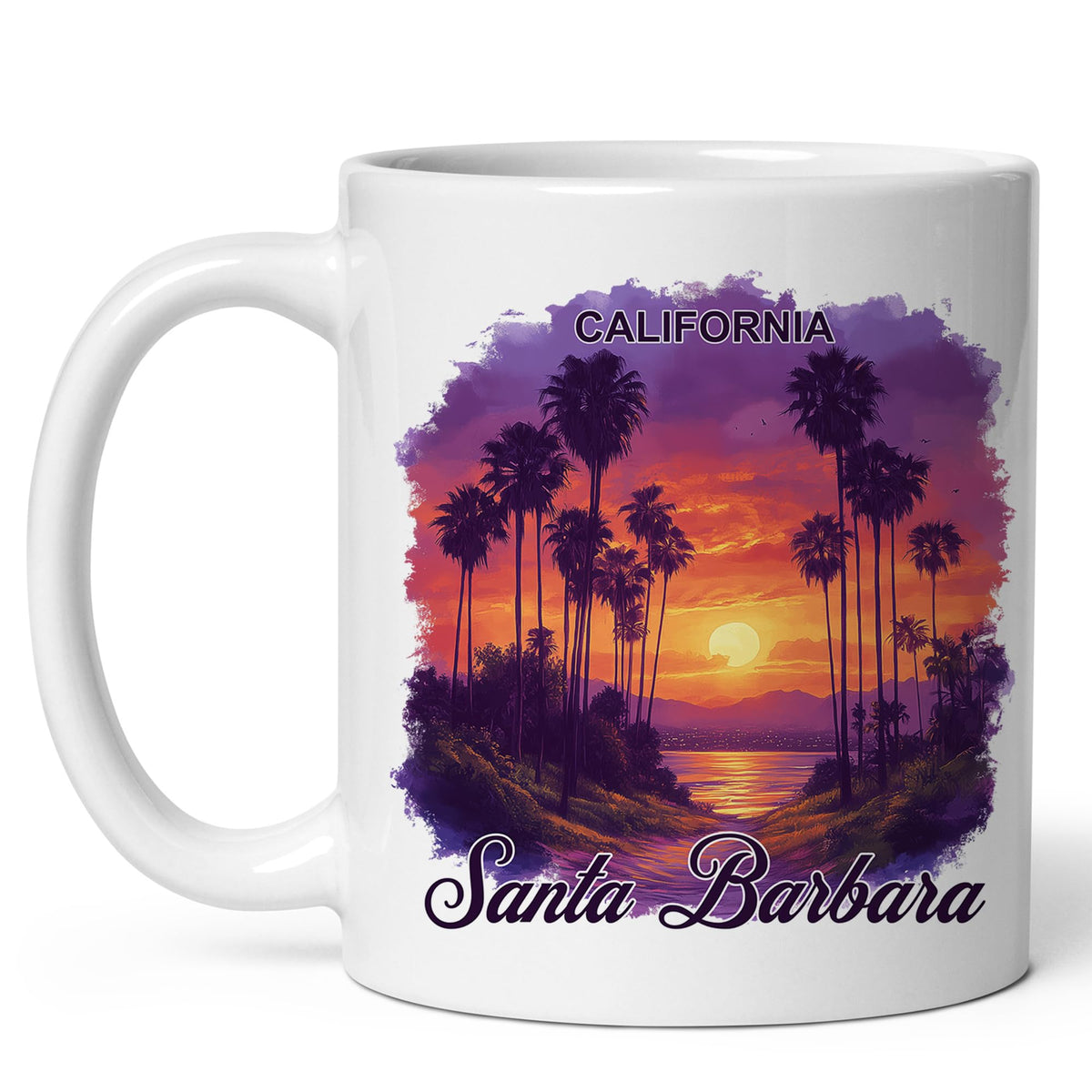 Santa Barbara California Mug 11oz — White Ceramic American Riviera Coffee Mug