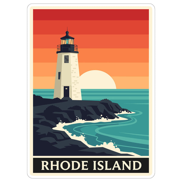 Rhode Island State Sticker 4 Inch - Waterproof Vinyl Decal for Laptop Water Bottle Car Tumbler - Durable Aesthetic Long-Lasting Stickers for Adults ID44990
