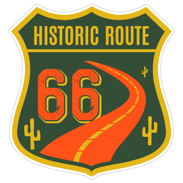 Historic Route 66 Sticker 4 Inch Travel Souvenir City Destination - Waterproof Vinyl Decal for Laptop Water Bottle Car Tumbler - Durable Aesthetic Long-Lasting Stickers for Adults ID44990