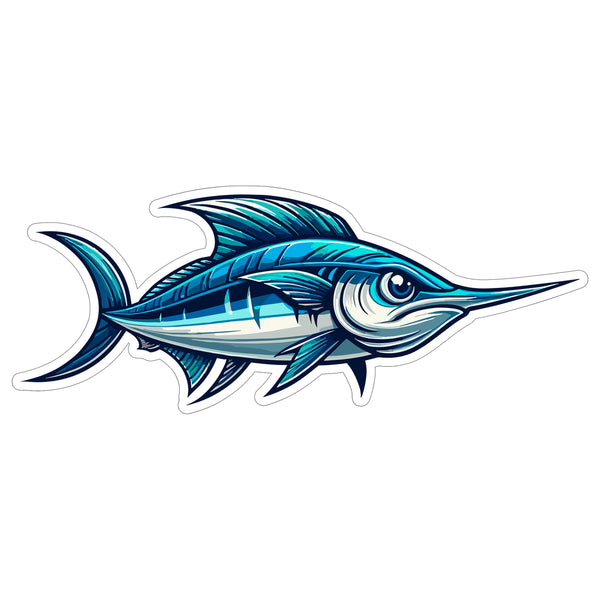 Swordfish Sticker 4 Inch — Waterproof Vinyl Decal Xiphias Billfish Deep Sea