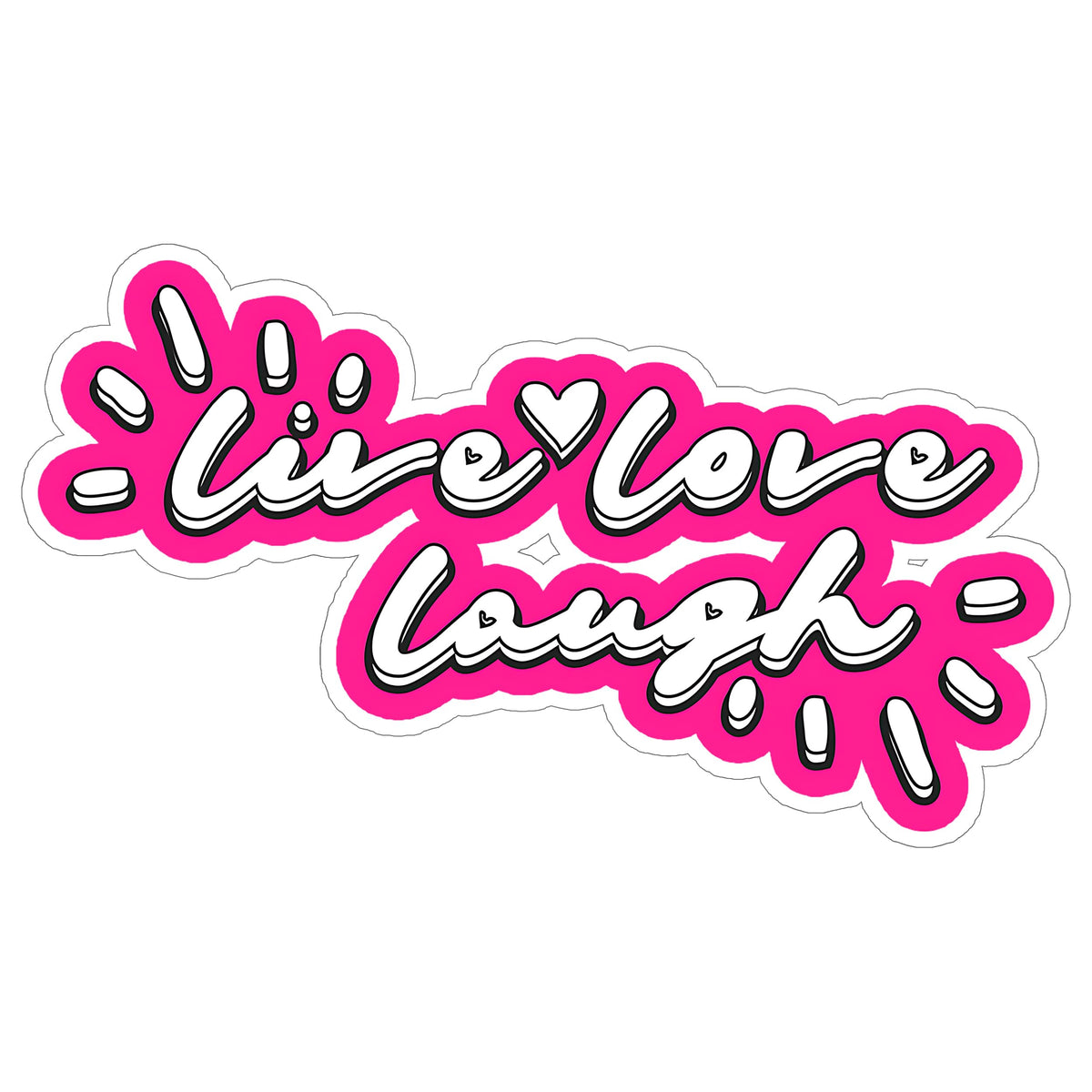 Live Laugh Love Sticker 4 Inch — Waterproof Vinyl Decal Quote Home Decor Positive