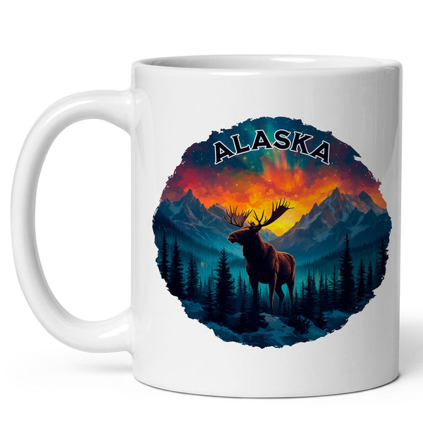 Alaska State Coffee Mug 11oz — White Ceramic Last Frontier Souvenir Mug