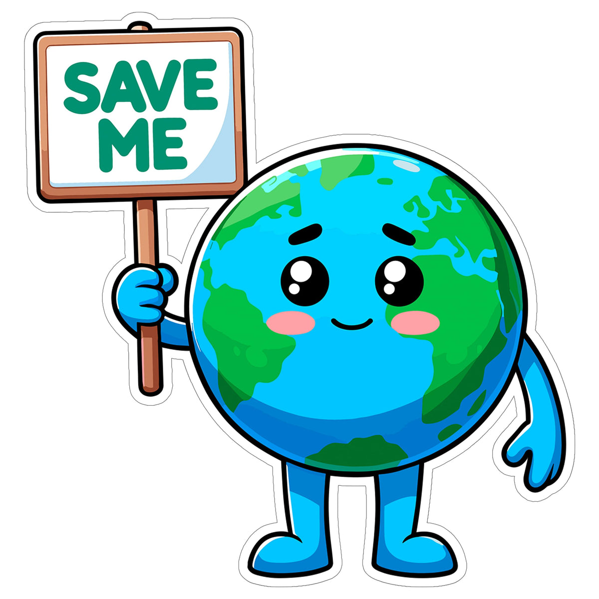 Earth Planet Sticker 4 Inch — Waterproof Vinyl Decal Blue Marble Home Planet