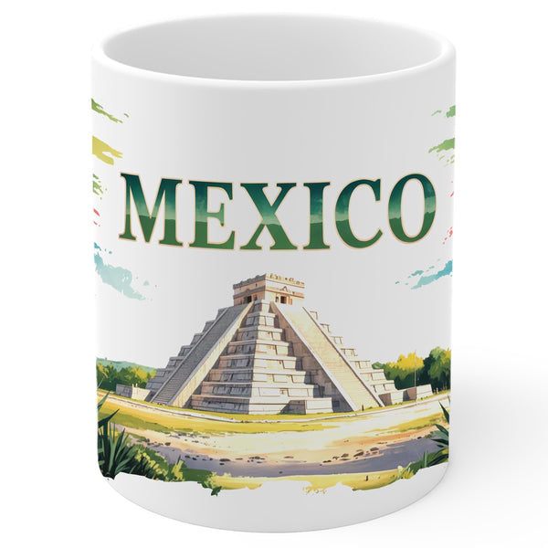 Mexico Coffee Mug 11oz — White Ceramic Mexican Heritage Mug
