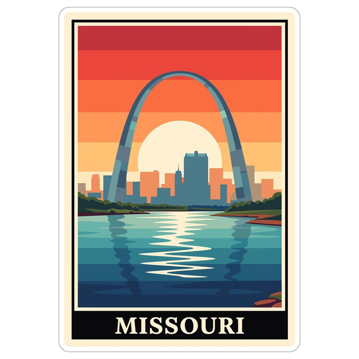 Missouri State Sticker 4 Inch - Waterproof Vinyl Decal for Laptop Water Bottle Car Tumbler - Durable Aesthetic Long-Lasting Stickers for Adults ID44990