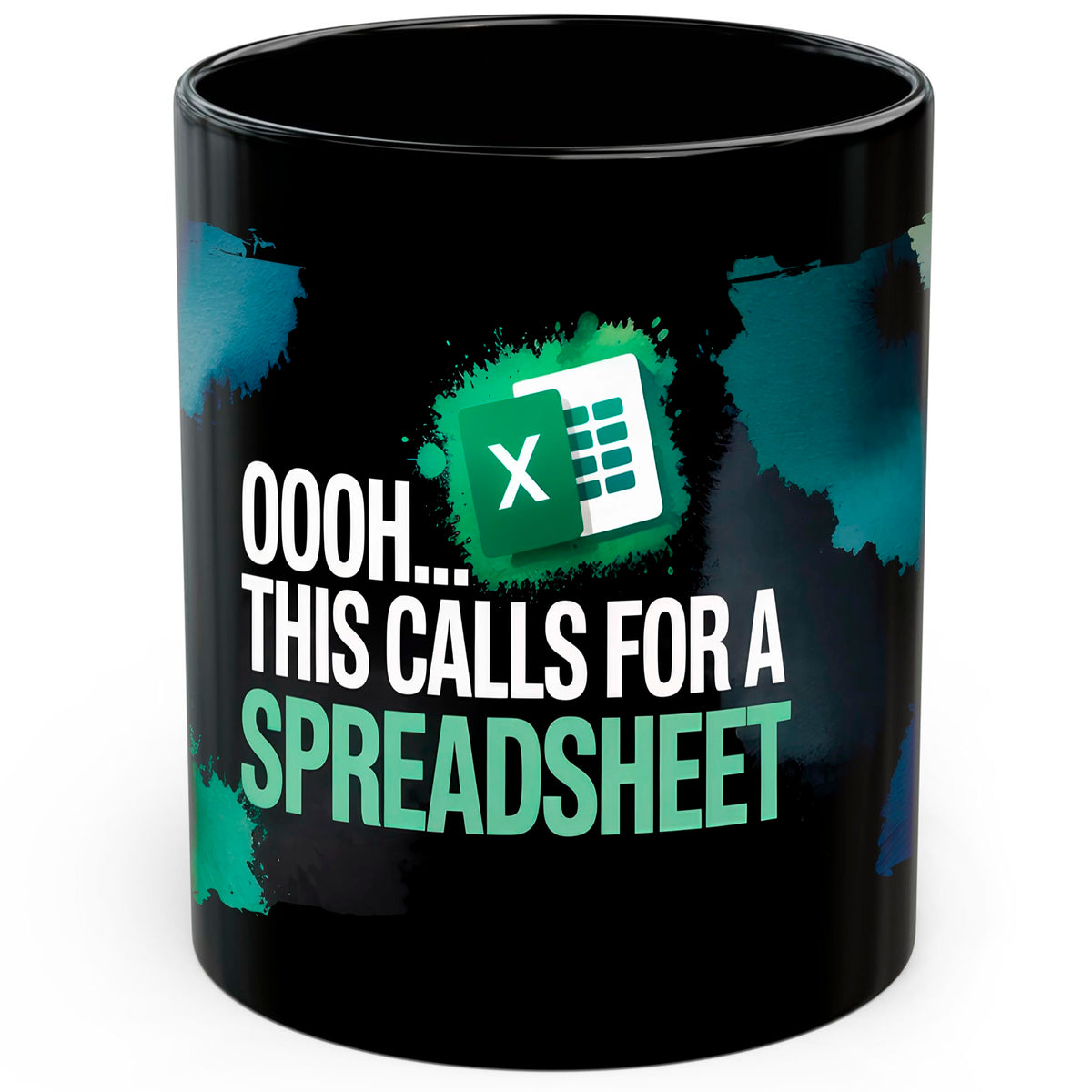 Oh This Calls for a Spreadsheet Mug 11oz — Black Ceramic Accountant Coffee Mug