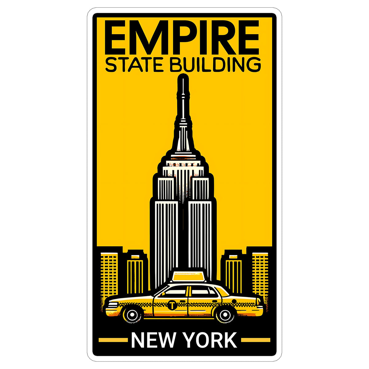 Empire State Building New York Sticker 4 Inch — Waterproof Vinyl Decal Travel Souvenir