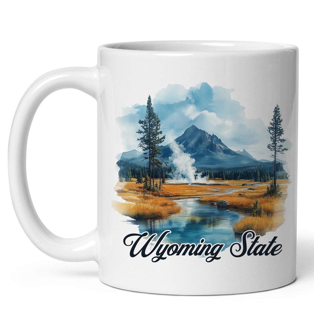 Wyoming State Mug 11oz — White Ceramic Equality State WY Coffee Mug